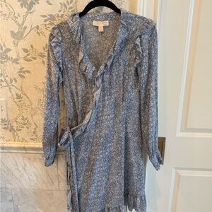 Michael Kors Blue Silk Wrap Dress Size XS